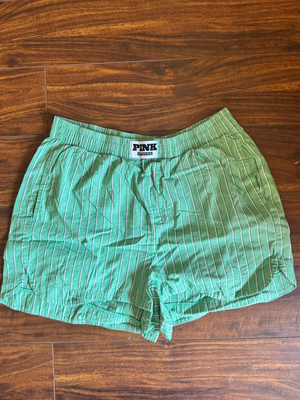 PINK by Victoria's Secret Mint Green Striped Lounge Shorts